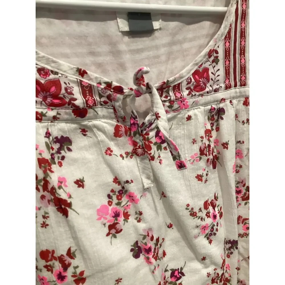 Old‎ Navy Big Girls Peasant Dress Size XXL Plus 16 Boho Pink Floral Gauzy Cotton